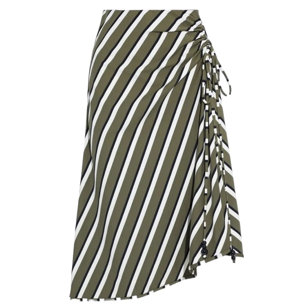 SOLID & STRIPED Ruched Striped Stretch-Jersey Skirt NWT